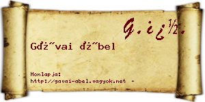 Gávai Ábel névjegykártya